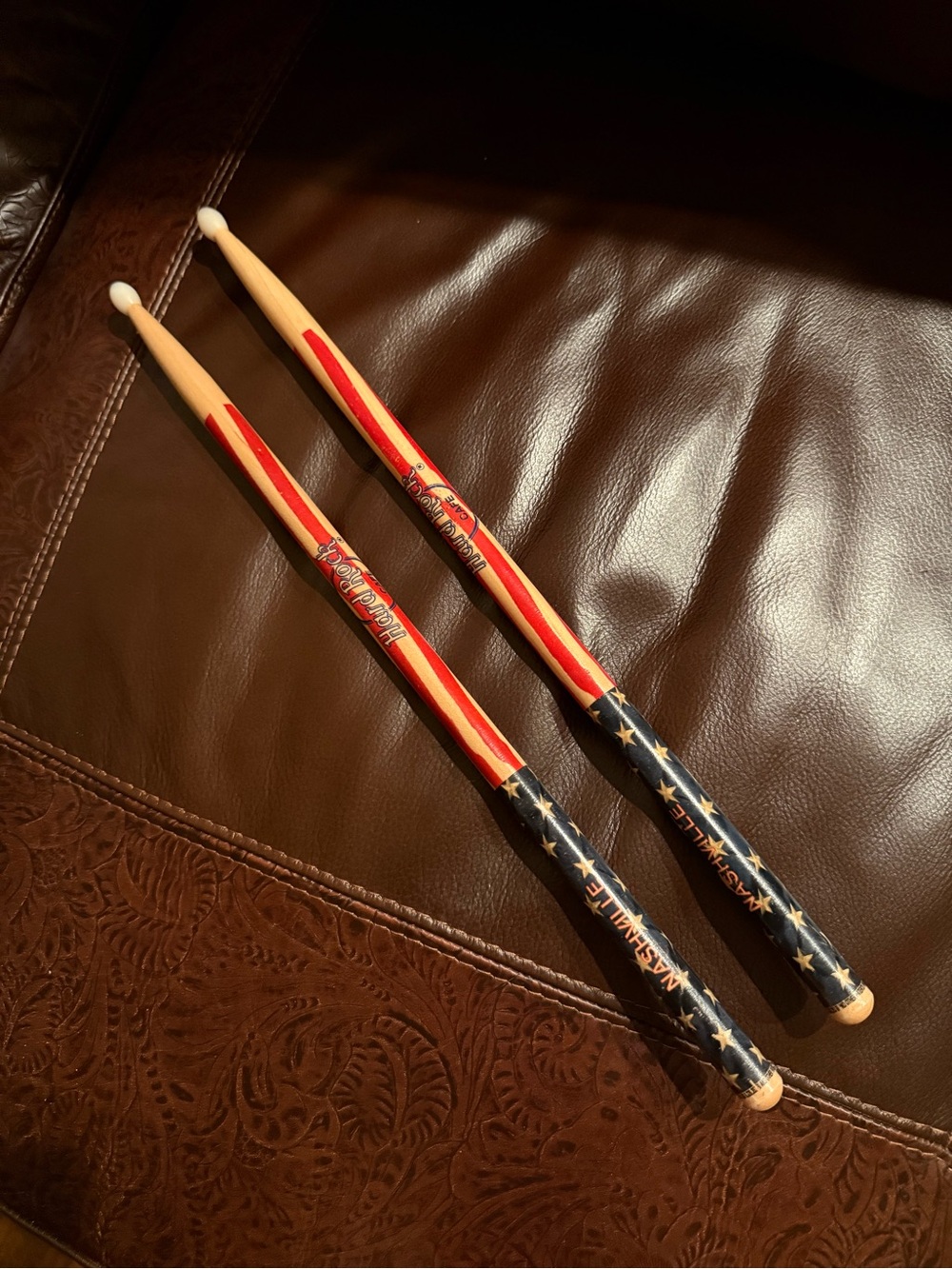 Hard Rock Nashville Drumsticks Stars and Stripes 16” they do have a few scuffs.